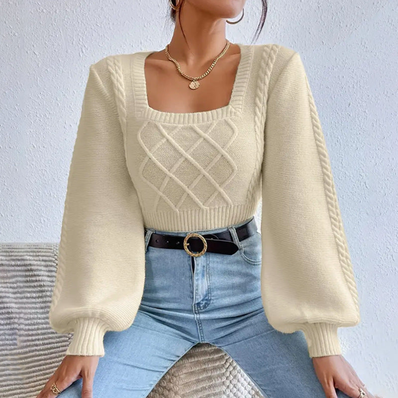 Maeva | Pull à Col Carré en Maille