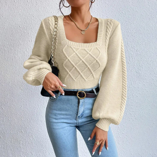 Maeva | Pull à Col Carré en Maille