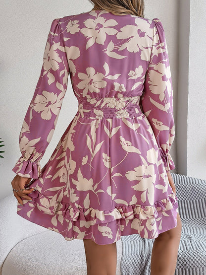 ROSE | ROBE FLORALE A VOLANTS